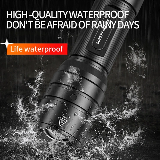 SUPERFIRE F3 530ルーメン充電式ズーム可能戦術懐中電灯