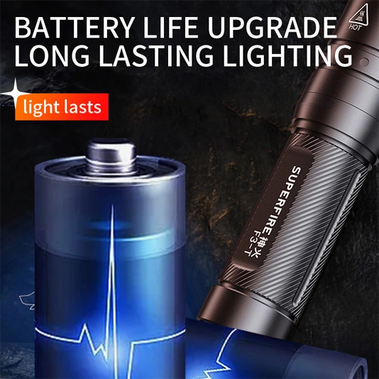 SUPERFIRE F3-T 600ルーメン伸縮ズーム懐中電灯戦術