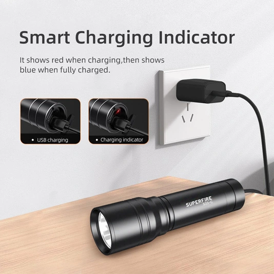 SUPERFIRE S33-C 209ルーメン明るい戦術的なポケット懐中電灯