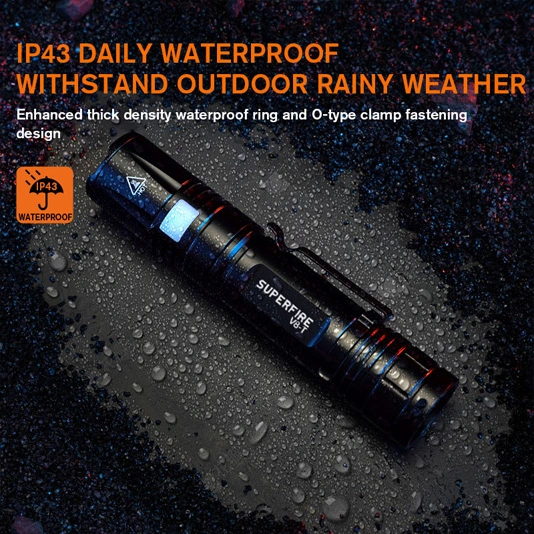 SUPERFIRE V8-Tポケットズーム懐中電灯SOSトーチライト