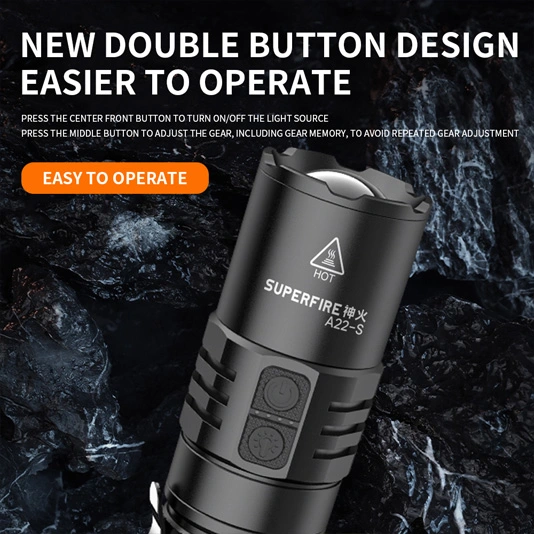 SUPERFIRE A22-S IP43防水ズーム可能イーグルアイ懐中電灯