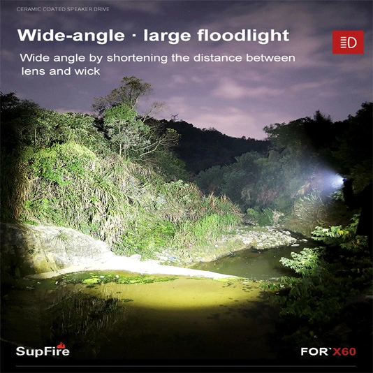 SUPERFIRE X60 850ルーメンミニズーム戦術懐中電灯