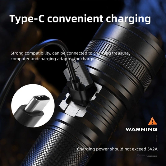 SUPERFIRE Y26 2000ルーメン伸縮フォーカスズーム可能懐中電灯