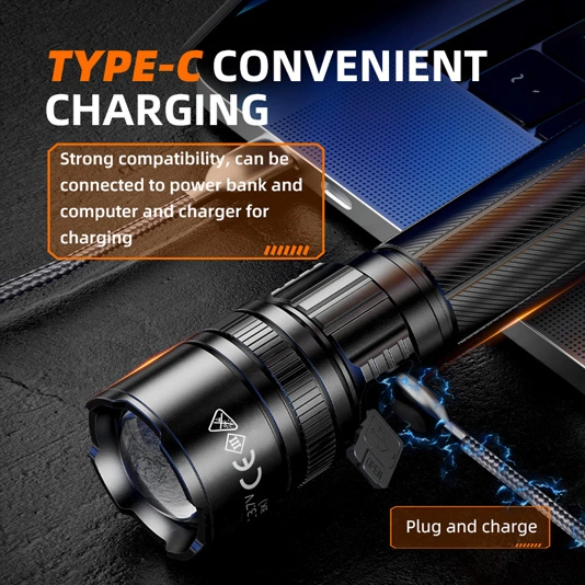 SUPERFIRE Y25 600ルーメンズーム可能懐中電灯