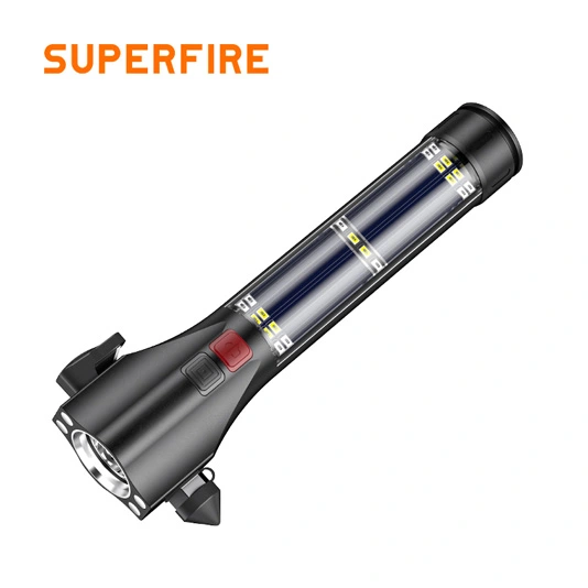 SUPERFIRE D30ソーラー充電式多機能懐中電灯