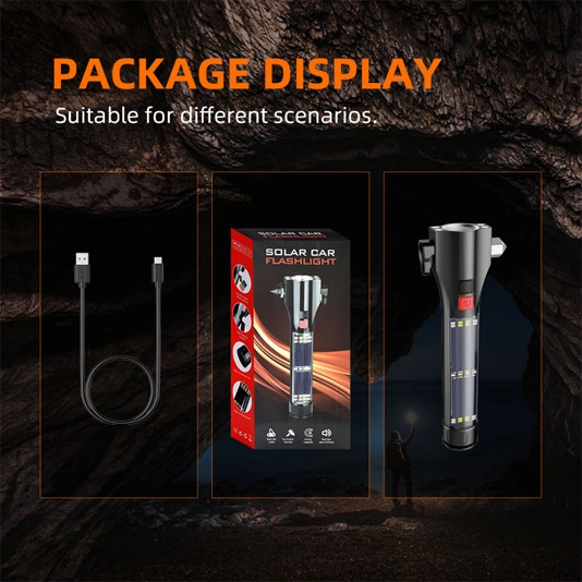 SUPERFIRE D30ソーラー充電式多機能懐中電灯