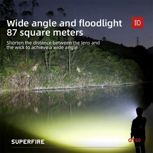 SUPERFIRE GT60 1680ルーメンズームハイパワーハンドヘルド懐中電灯