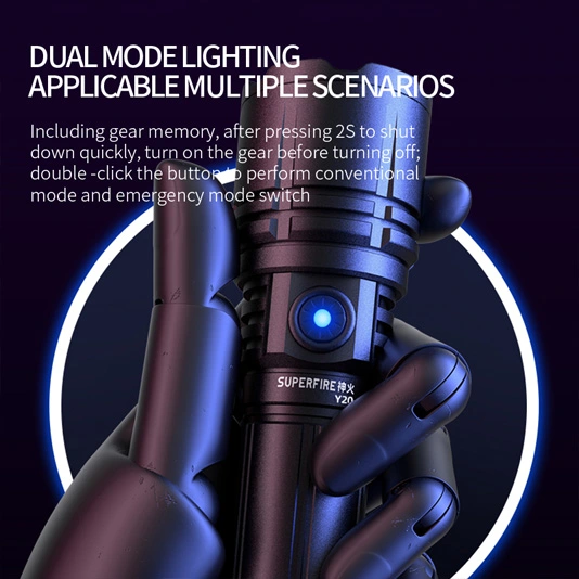 SUPERFIRE Y20 1200ルーメン高出力長距離懐中電灯充電式