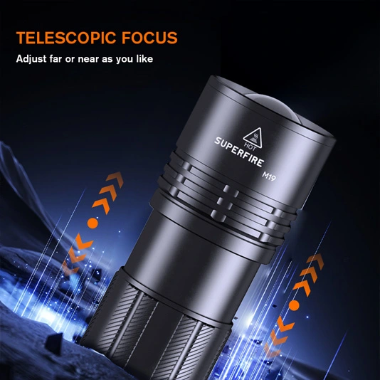 SUPERFIRE M19ズーム可能長距離懐中電灯