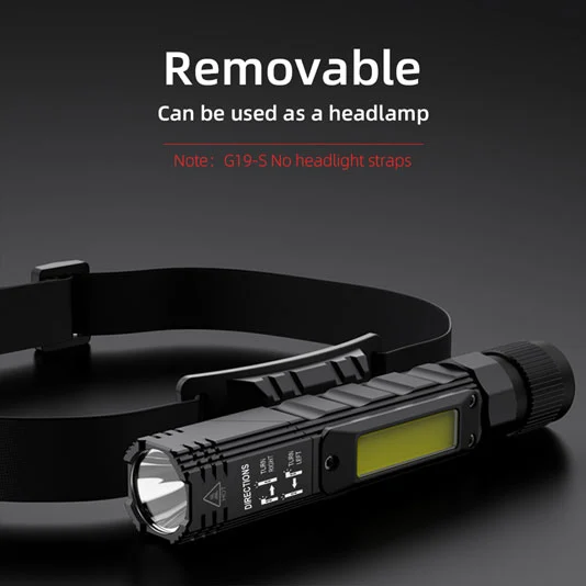 SUPERFIRE G19多機能充電式COBワークライト磁気ベース付き