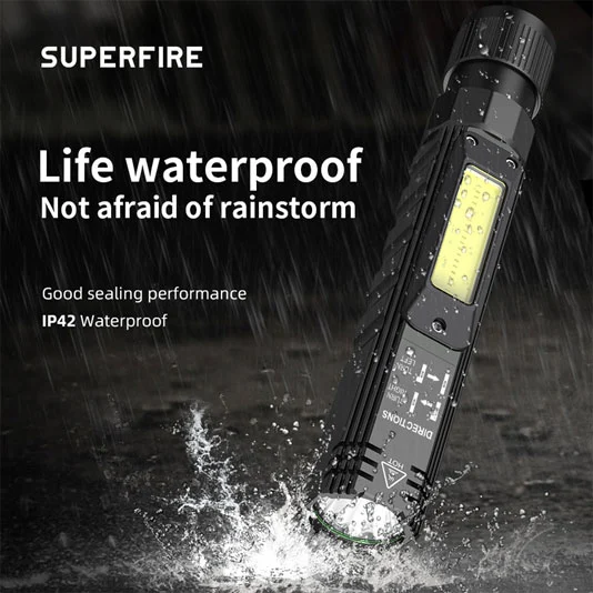 SUPERFIRE G19多機能充電式COBワークライト磁気ベース付き