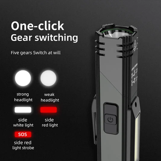 SUPERFIRE G19多機能充電式COBワークライト磁気ベース付き