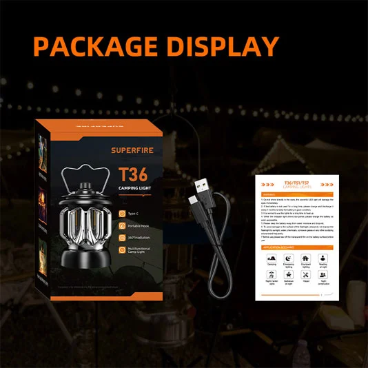 SUPERFIRE T36屋外キャンプランプ