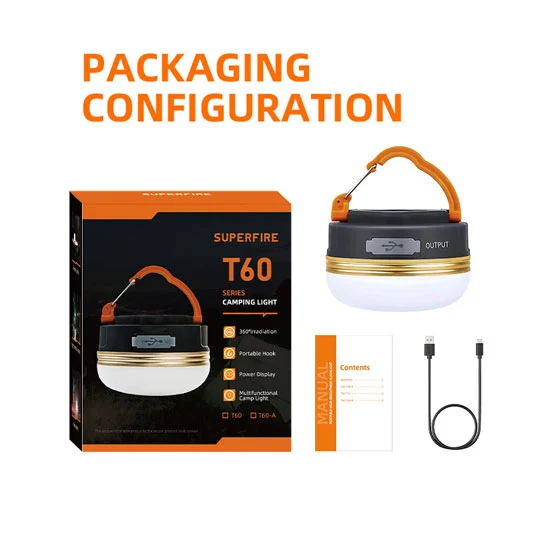 SUPERFIRE T60/T60-Aパワーバンクキャンプライト