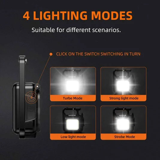 SUPERFIRE MX16 COBキーチェーンワークライト