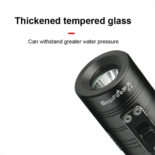 SUPERFIRE D3パワフルな充電式防水ダイビング懐中電灯