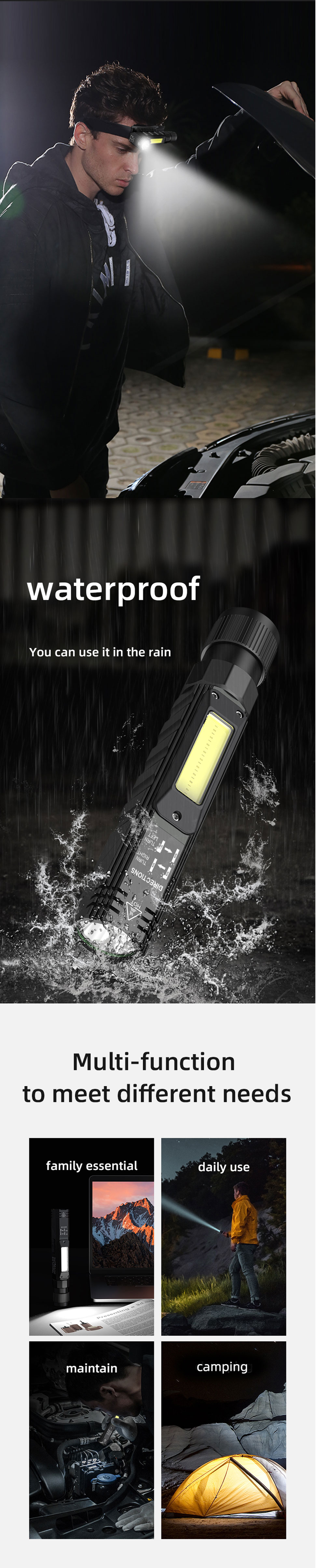 cob multifunctional flashlight cob multifunctional flashlight