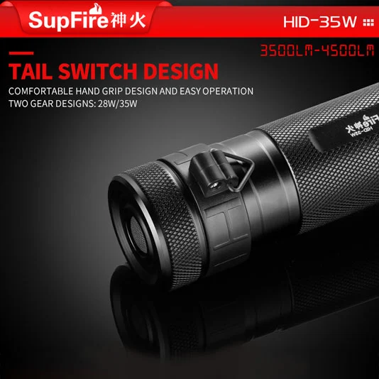SUPERFIRE HID 35W 3500ルーメン小型キセノン懐中電灯