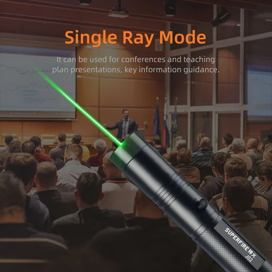 SUPERFIRE J02レーザーポインター付き小型LED充電式懐中電灯