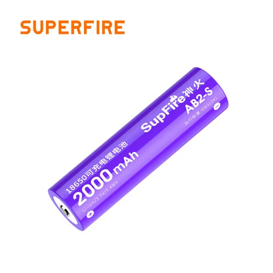 SUPERFIRE AB2-S 18650バッテリー2000mAh 3.7ボルト充電式リチウム電池