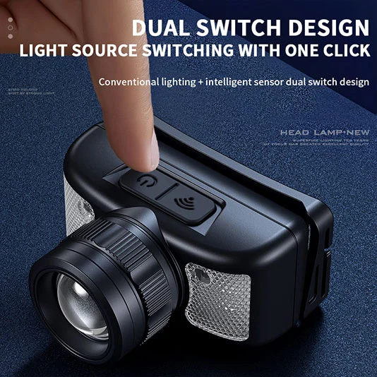 SUPERFIRE HL91 310ルーメンヘッドランプ白と赤のライト