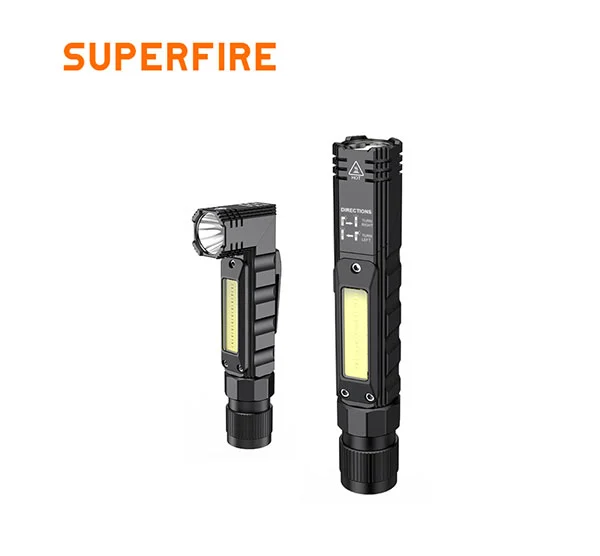 SUPERFIRE G19多機能充電式COBワークライト磁気ベース付き