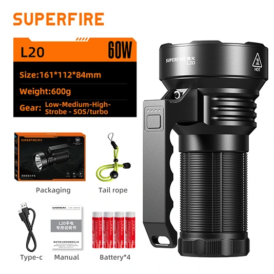 SUPERFIRE L20大容量懐中電灯