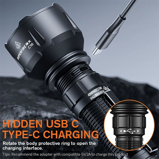 SUPERFIRE C16ハイパワー懐中電灯