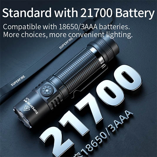 SUPERFIRE A26高い明るさの懐中電灯