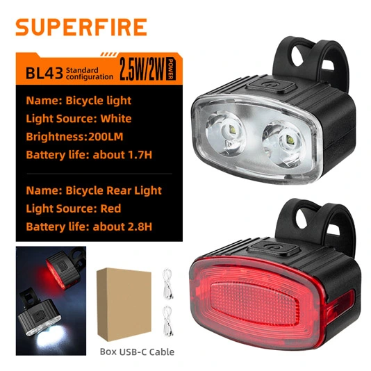 SUPERFIRE BL43シリーズ充電式自転車ライト