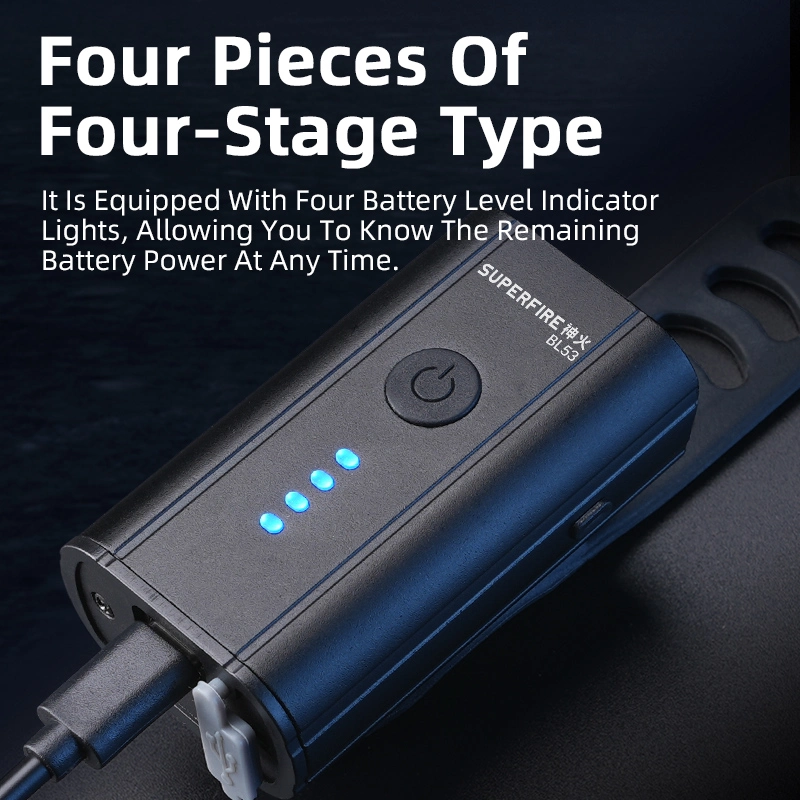 BL53自転車フロントライト: コンパクト350ルーメンLEDバイクヘッドライトUSB-C充電付き