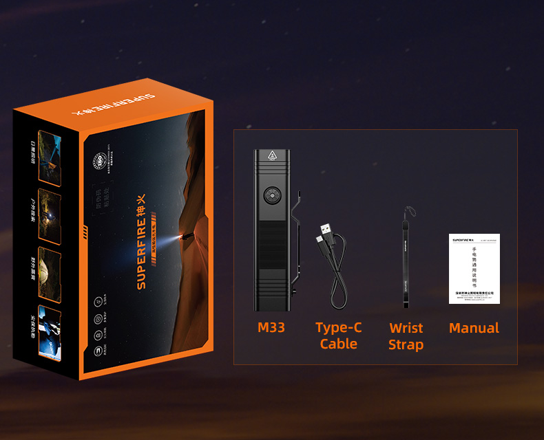 Details of SUPERFIRE M33-high-power-flashlight