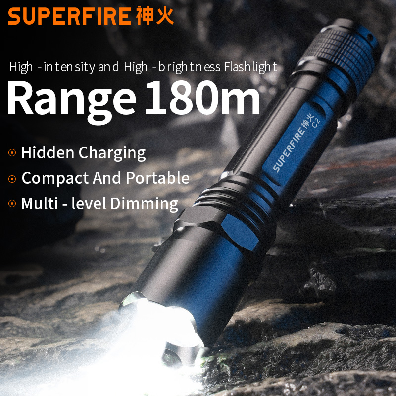 SUPERFIRE C2 High-Powered Flashlight - 翻译中...